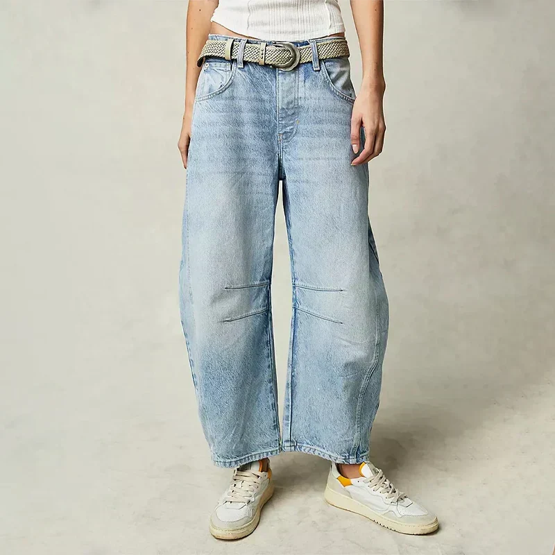 Dames baggy broek met losse pijpen en zachte stof 6