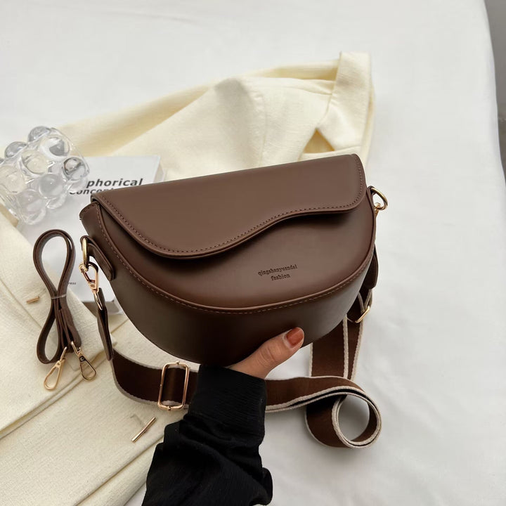 Dames Crossbody Tas Met Veganleer Look En Magneetsluiting in Bruin
