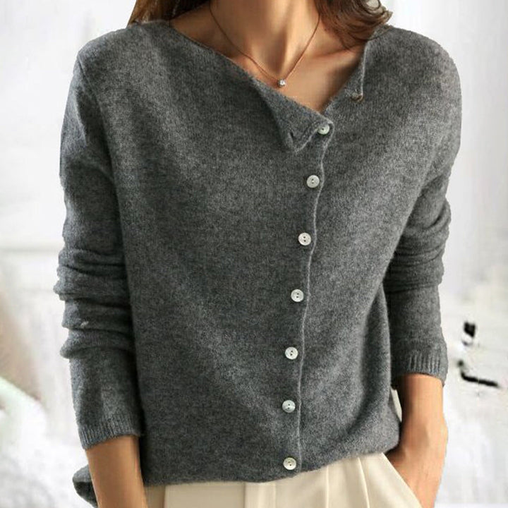 Dames vest met asymmetrische hals