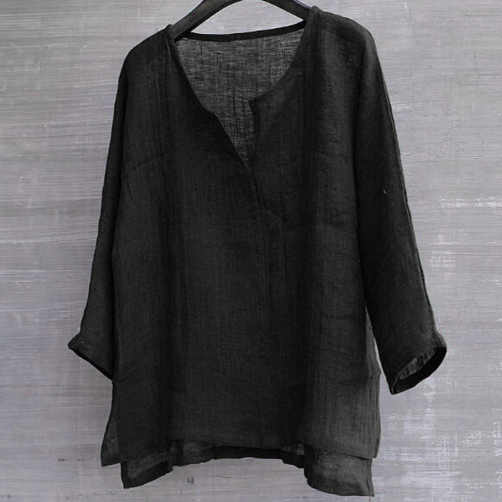 Dames linnenlook blouse met relaxte pasvorm 6