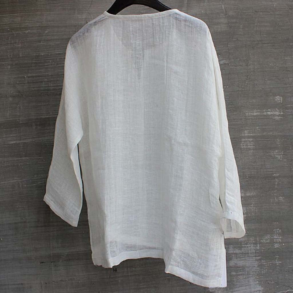 Dames linnenlook blouse met relaxte pasvorm 10