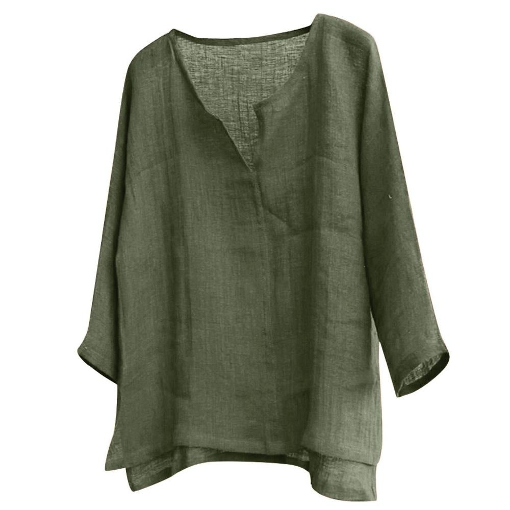 Dames linnenlook blouse met relaxte pasvorm 13