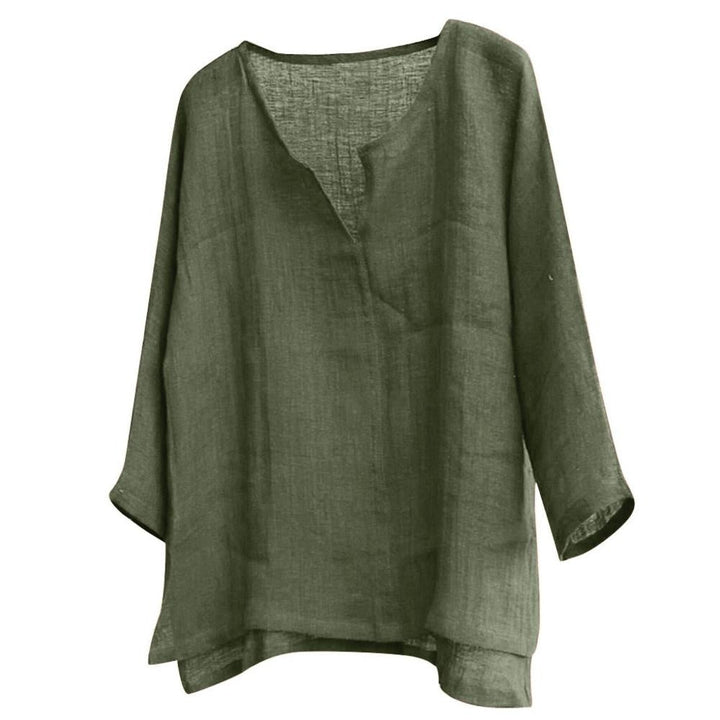 Dames linnenlook blouse met relaxte pasvorm 13
