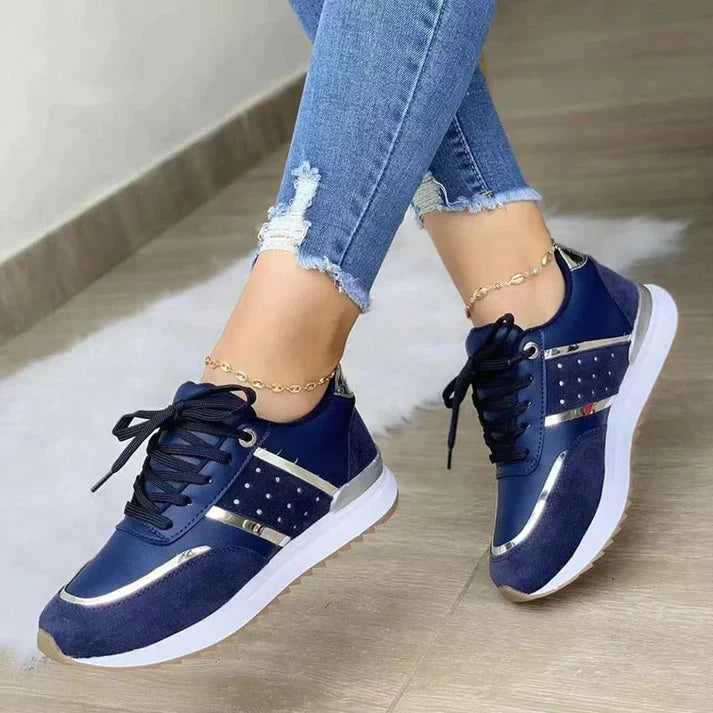Dames Comfortschoenen Met Gevormd Voetbed in Blauw