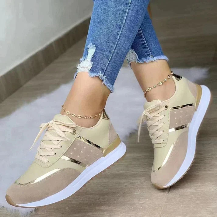 Dames Comfortschoenen Met Gevormd Voetbed in Kaki