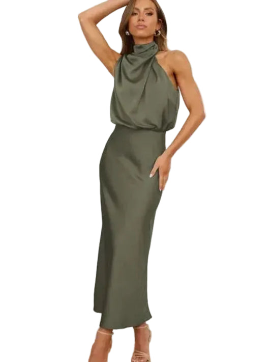 Mouwloze halterjurk voor dames Maxi