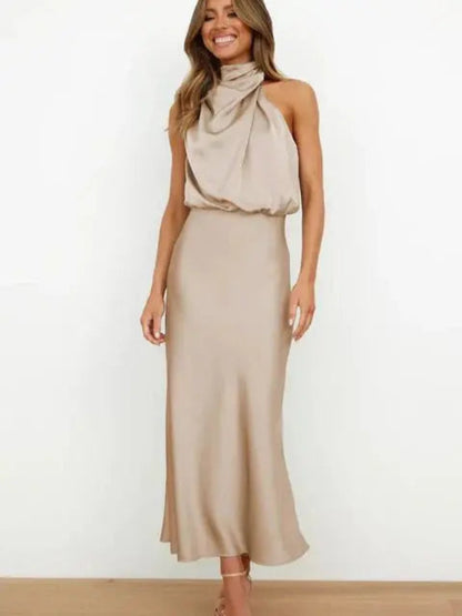 Mouwloze halterjurk voor dames Maxi