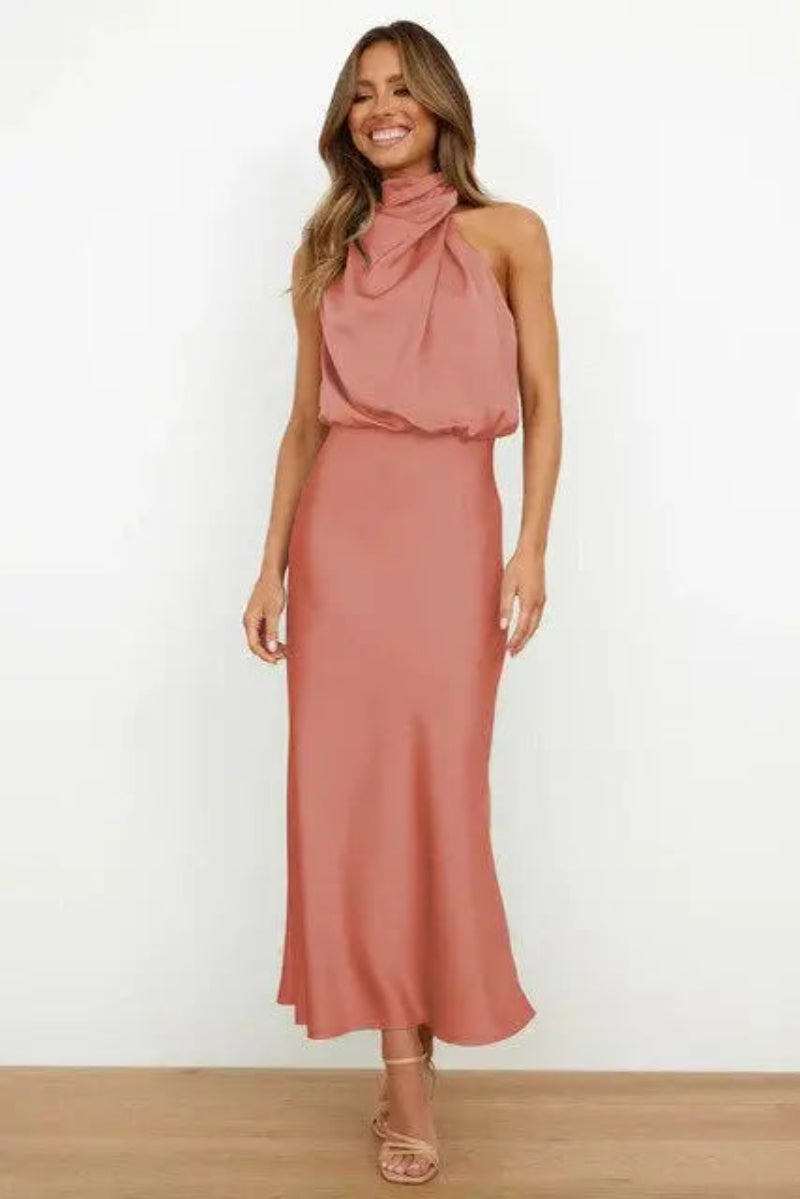 Mouwloze halterjurk voor dames Maxi