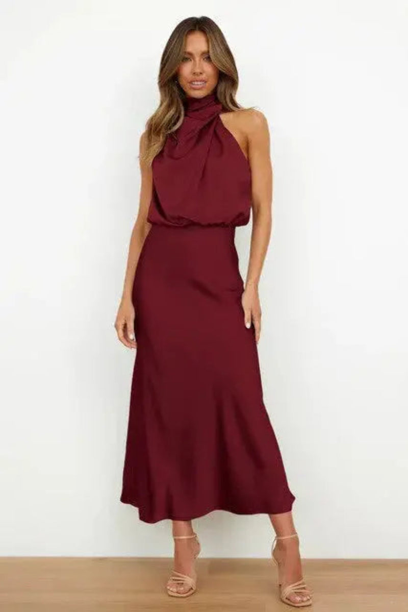 Mouwloze halterjurk voor dames Maxi