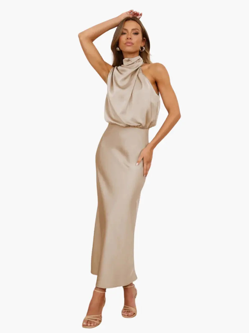 Mouwloze halterjurk voor dames Maxi