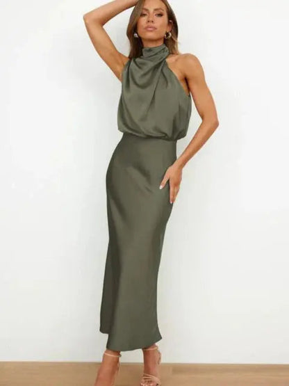 Mouwloze halterjurk voor dames Maxi