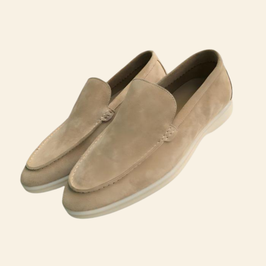 Suède loafers voor heren in beige
