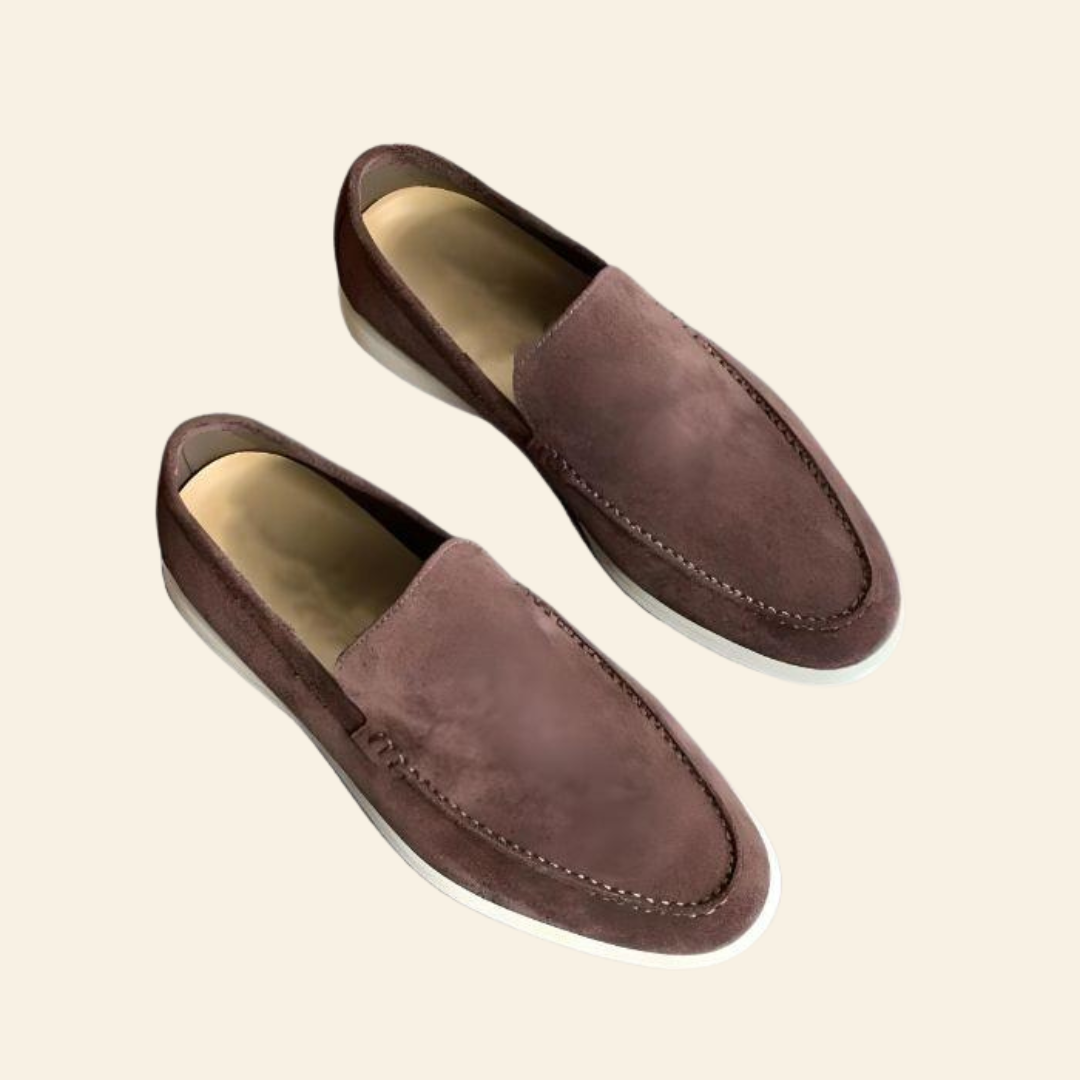 Suède loafers voor heren in donkerbruin