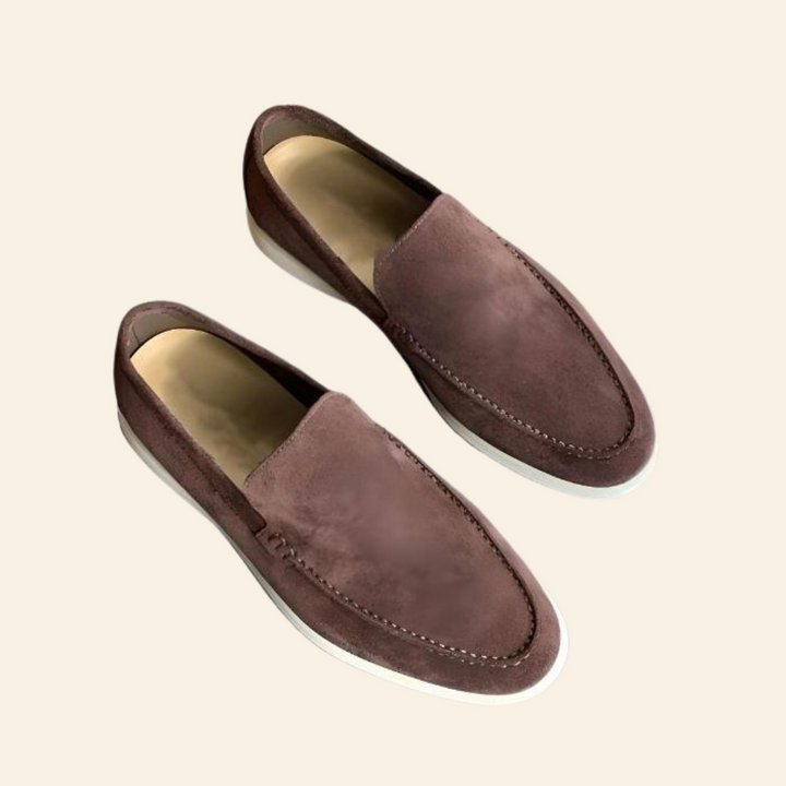Suède loafers voor heren in donkerbruin