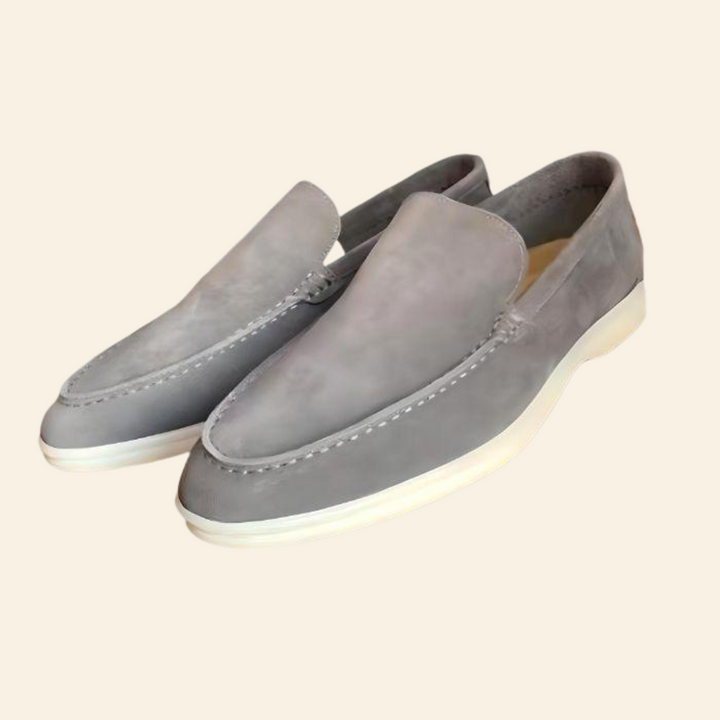 Suède loafers voor heren in grijs