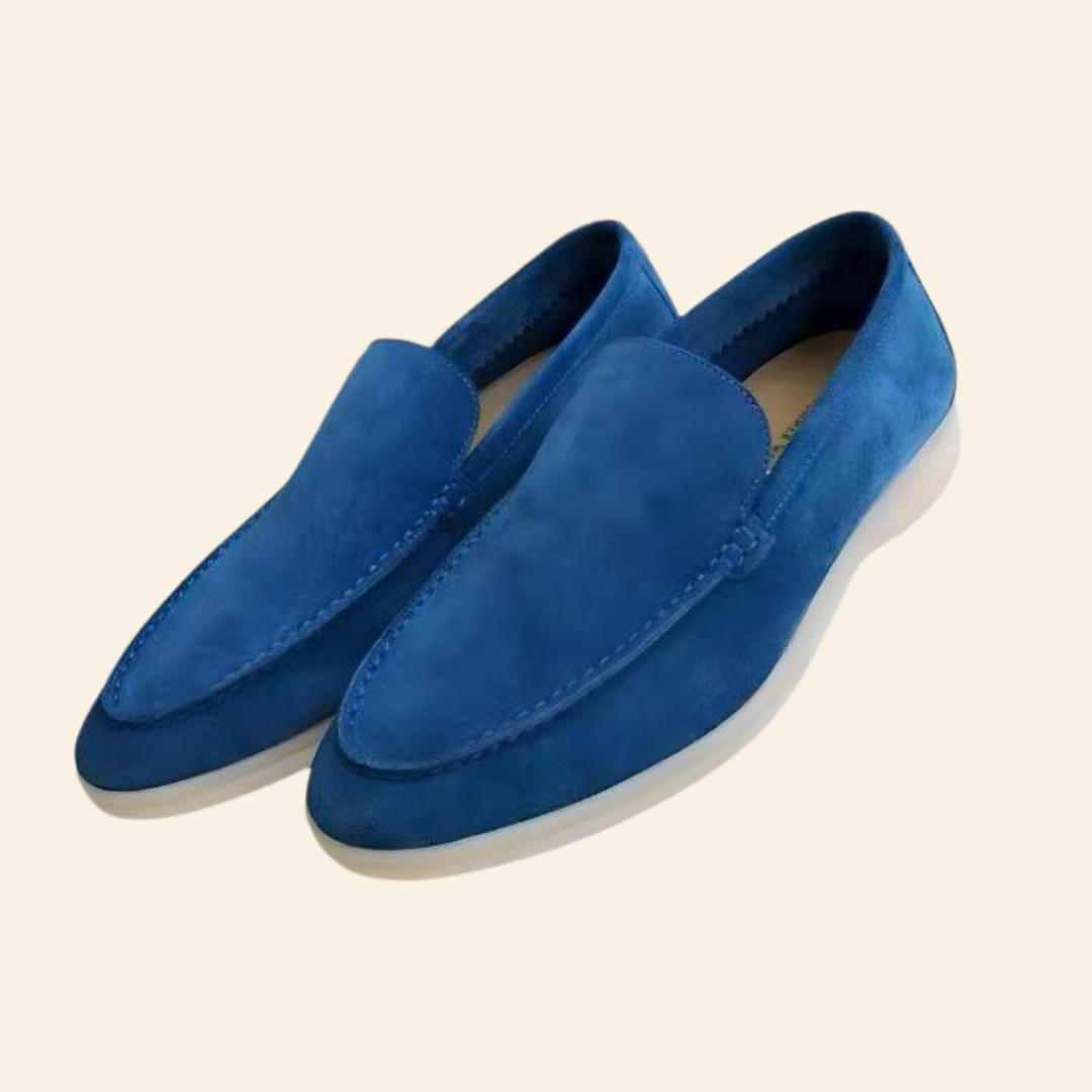 Suède loafers voor heren in blauw