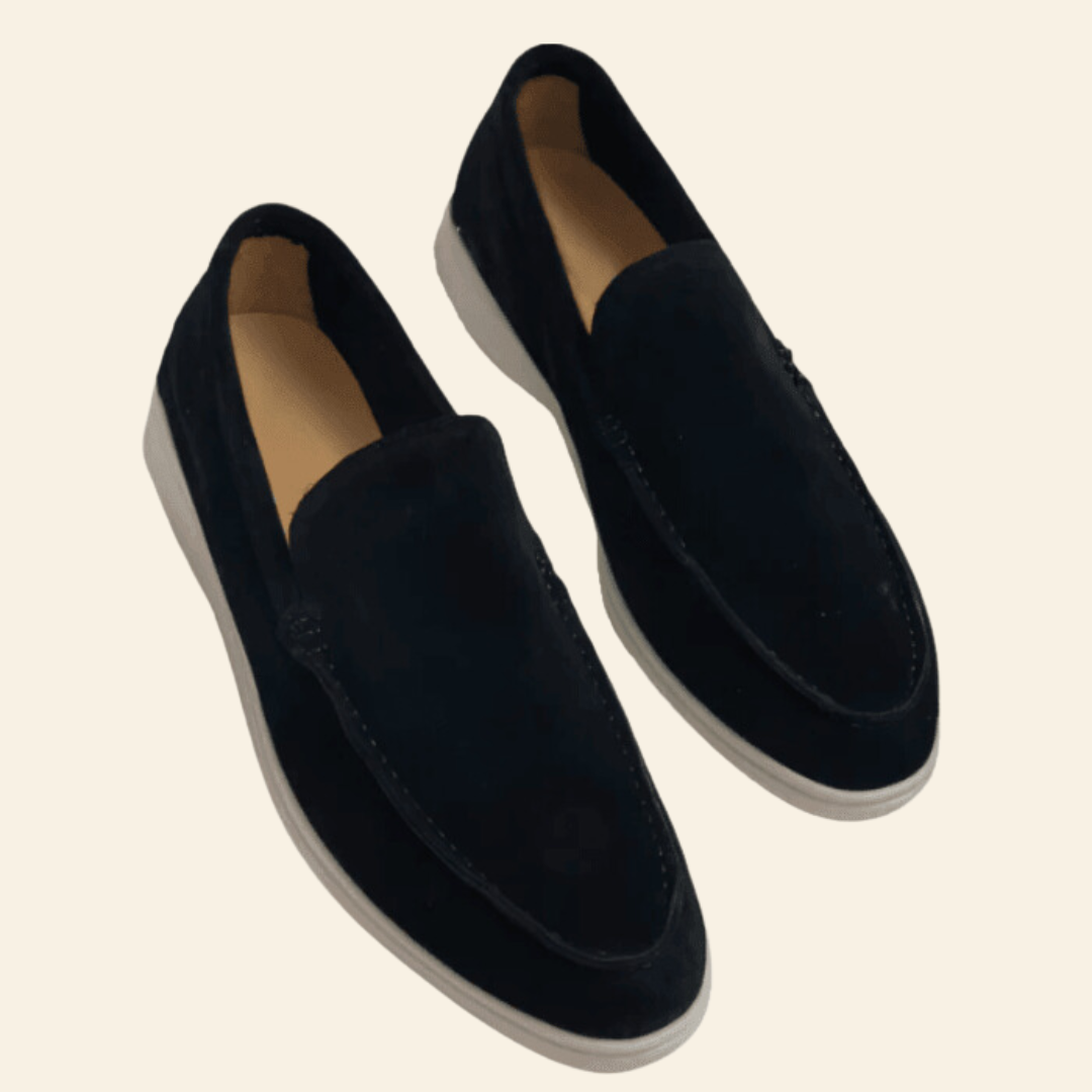 Suède loafers voor heren in zwart