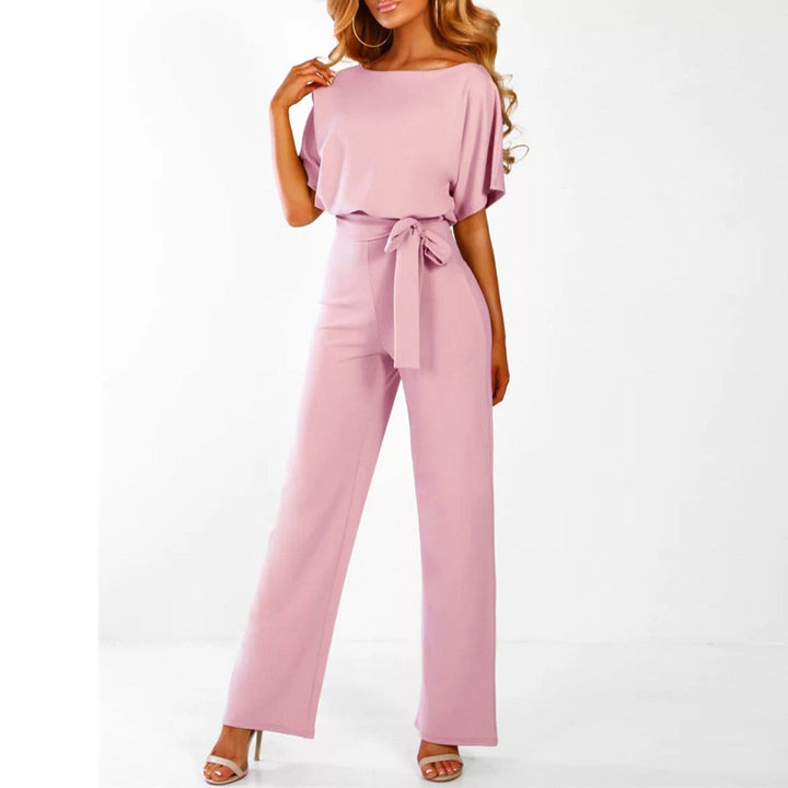 Dames Elegante Jumpsuit Met Wijde Pijpen Voor Elke Gelegenheid in Roze