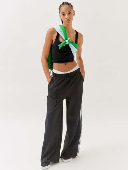 Nauwsluitende crop top met ribbels en vierkante hals voor dames