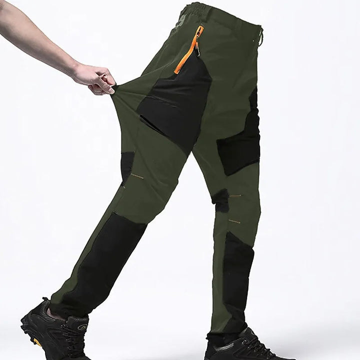 Heren Stretch Outdoorbroek Met Ritszakken En Trekkoord in Donkergroen