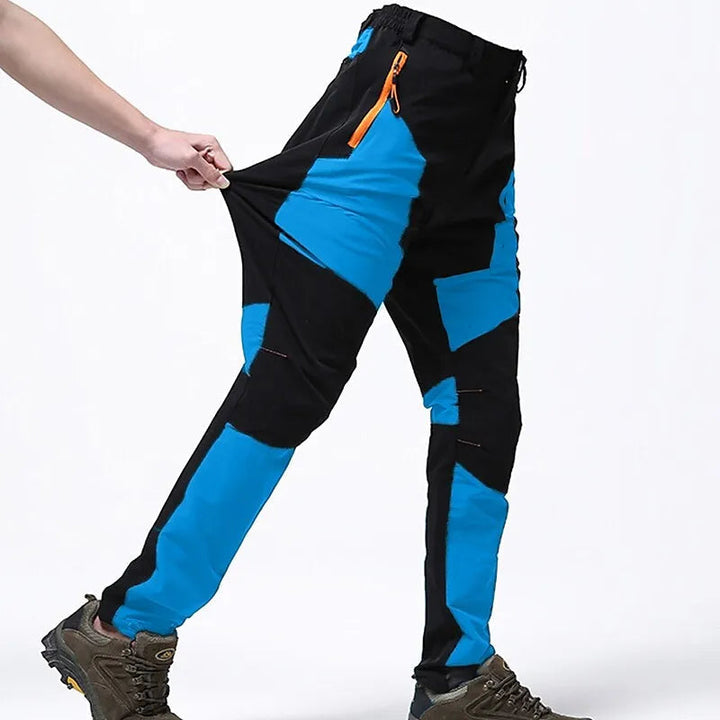 Heren Stretch Outdoorbroek Met Ritszakken En Trekkoord in Blauw