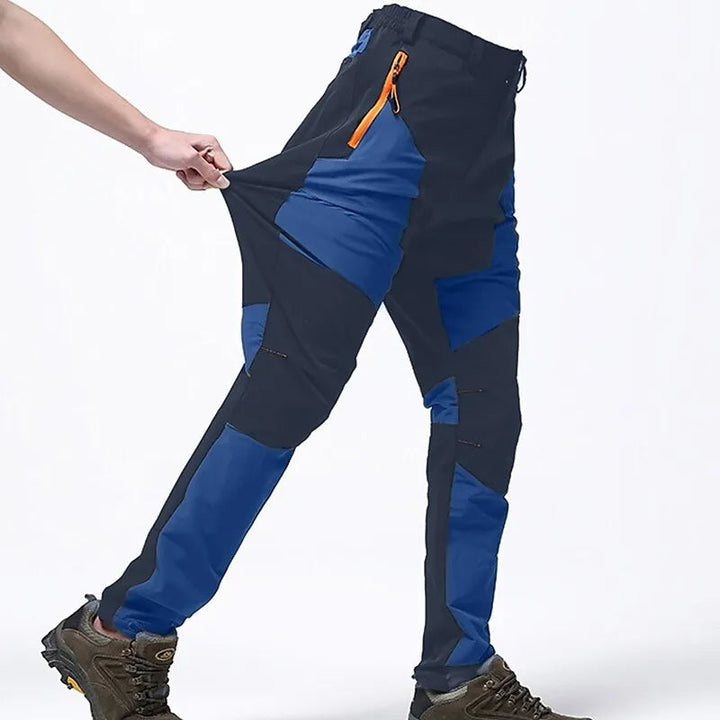 Heren Stretch Outdoorbroek Met Ritszakken En Trekkoord in Donkerblauw