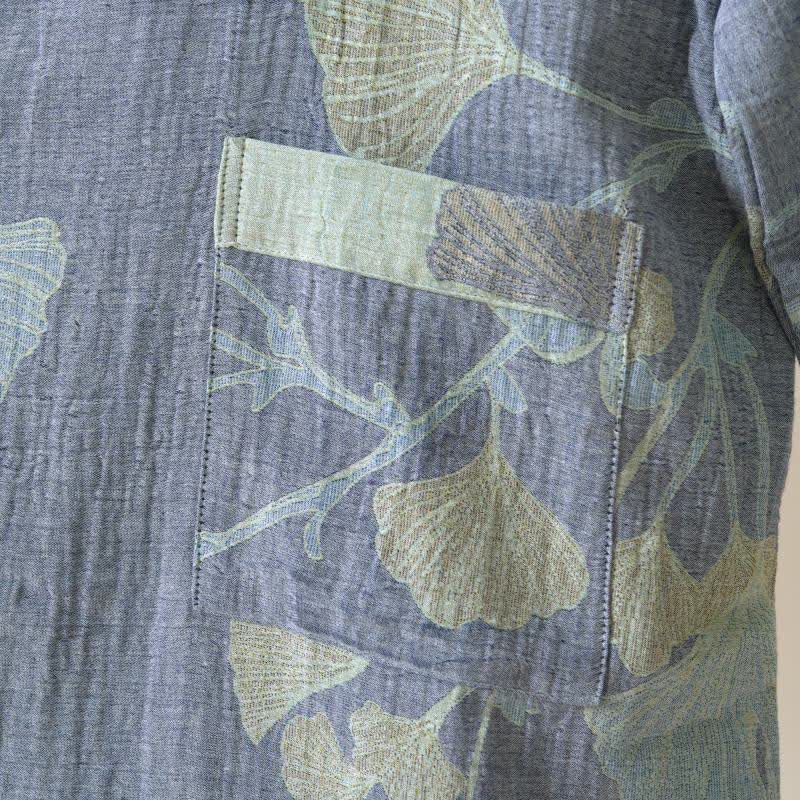 Kimono badjas detail van de opgestikte zak