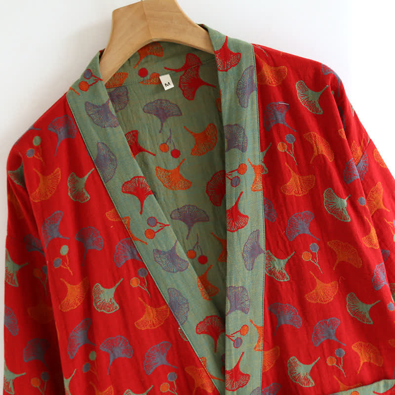Detail van de kraag in Rood/Groen