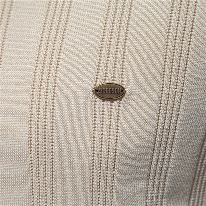 Heren Poloshirt Met Reverskraag En Ademend Breisel detailfoto 6