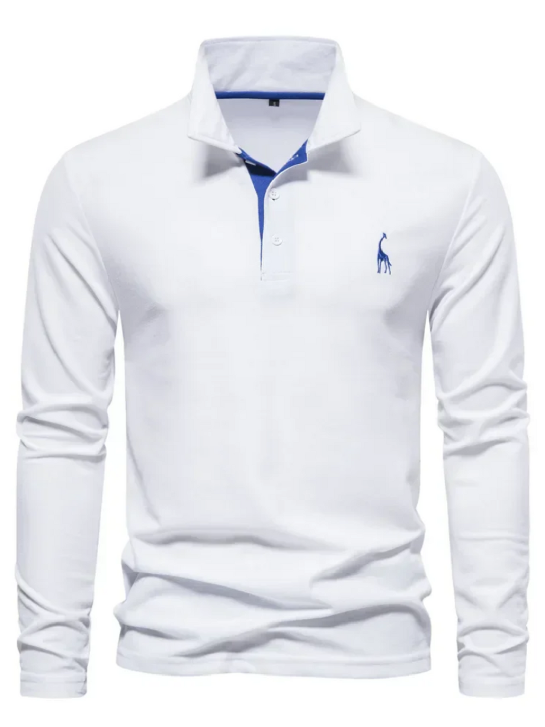 Heren poloshirt met lange mouwen in Wit