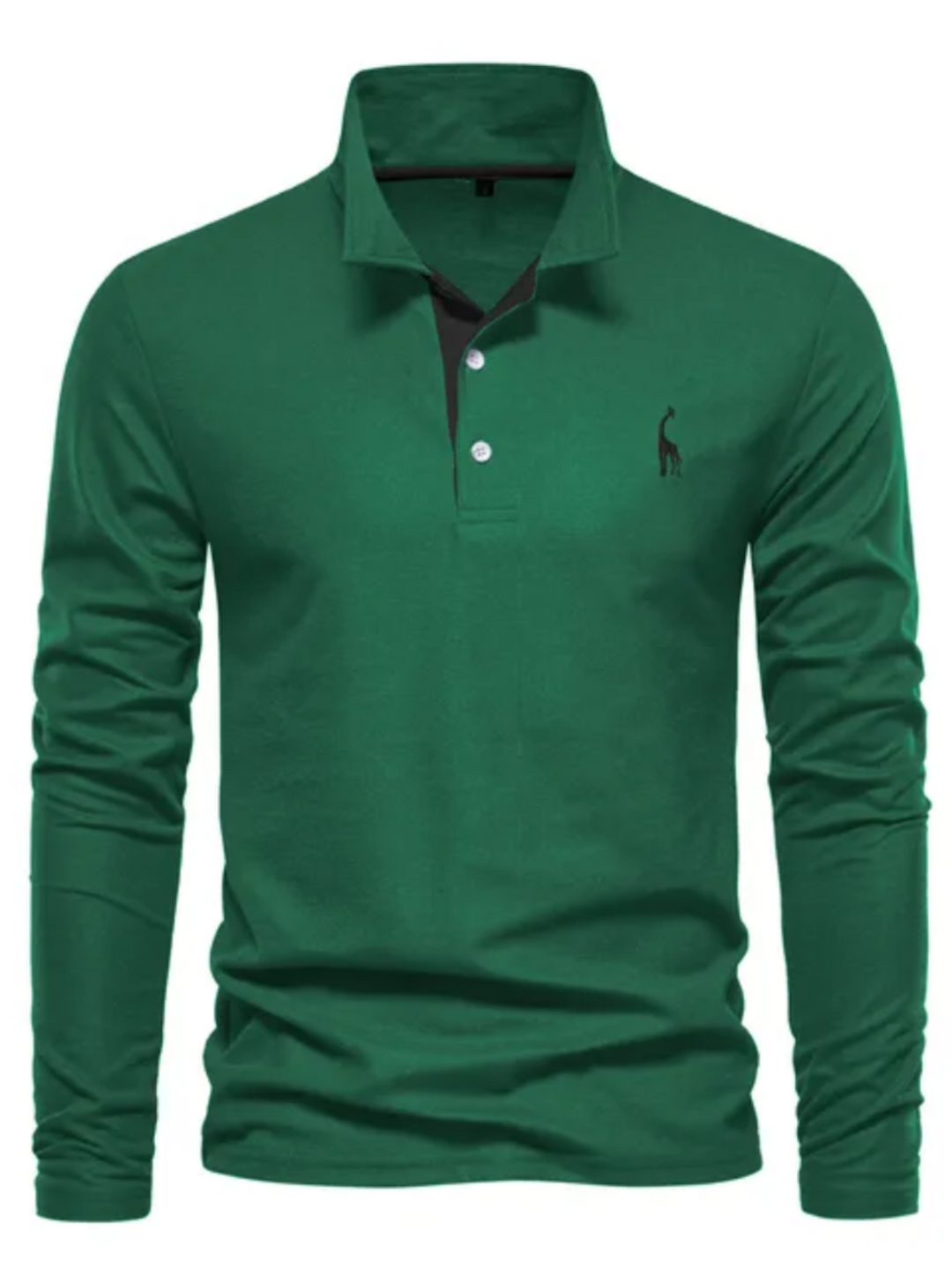 Heren poloshirt met lange mouwen in Groen