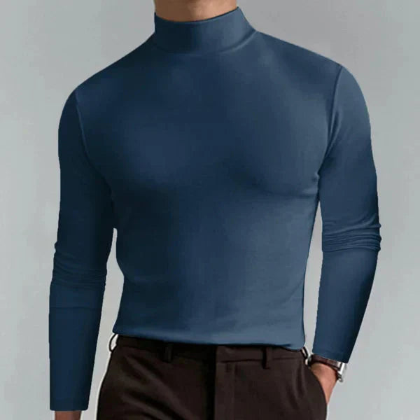 Heren slim fit coltrui in Donkerblauw