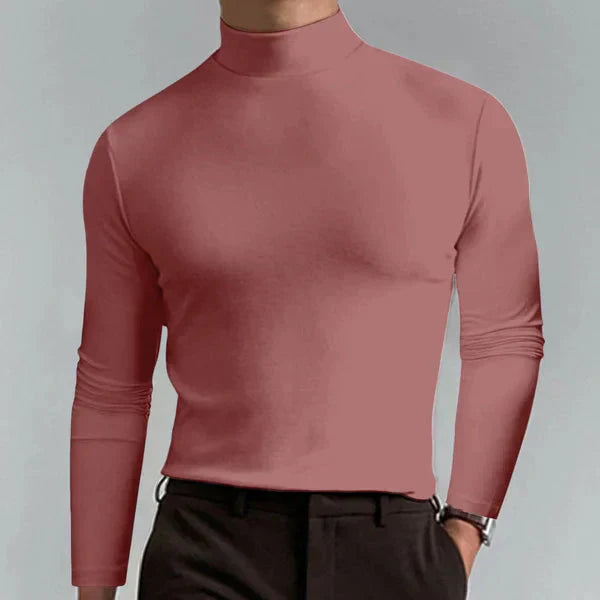 Heren slim fit coltrui in Roze
