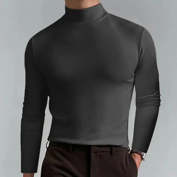 Heren slim fit coltrui in Donkergrijs