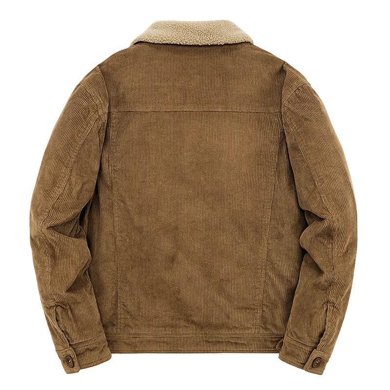 Heren winterjas met sherpa voering en knoopsluiting 2