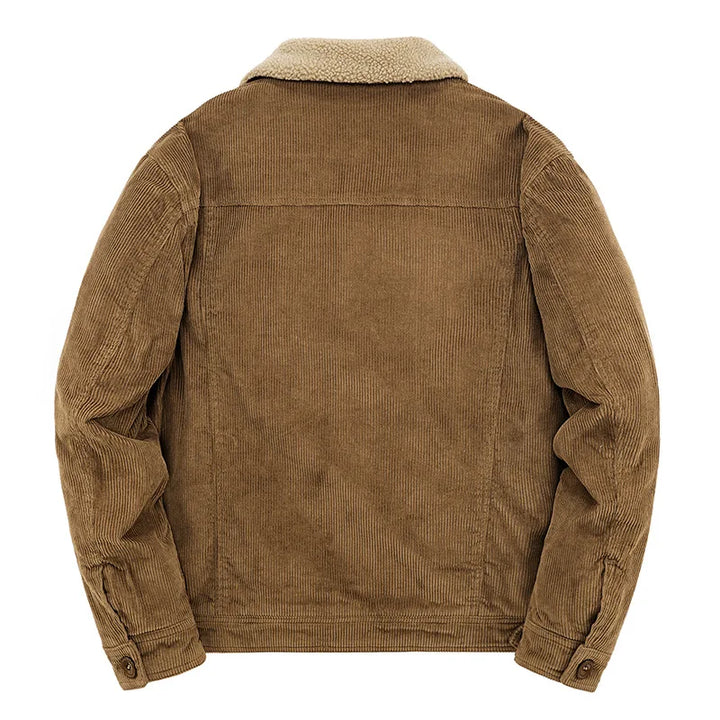 Heren winterjas met sherpa voering en knoopsluiting 2