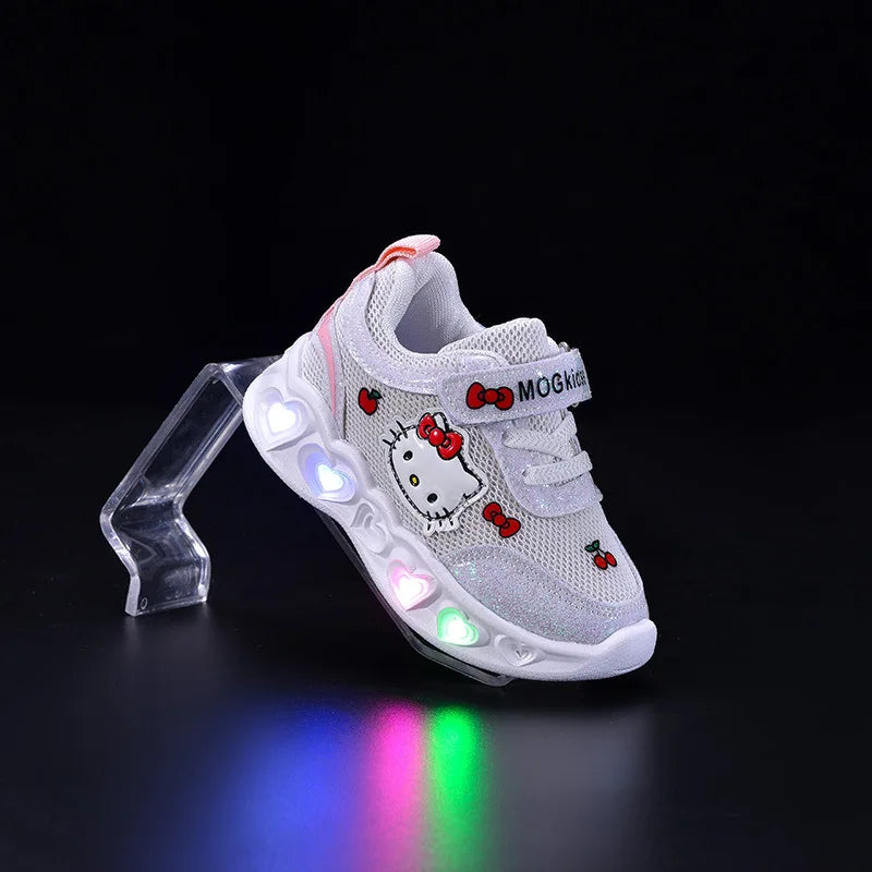 Kinderen led sneakers met kattenmotief en antislipzool 4