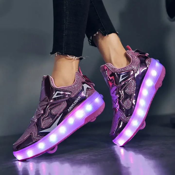 Kinderen rolschaats sneakers met led verlichting 7