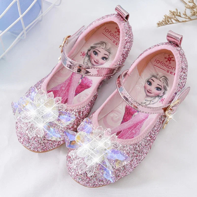 Kinderen glinsterende schoenen met roos en kristalaccenten 7