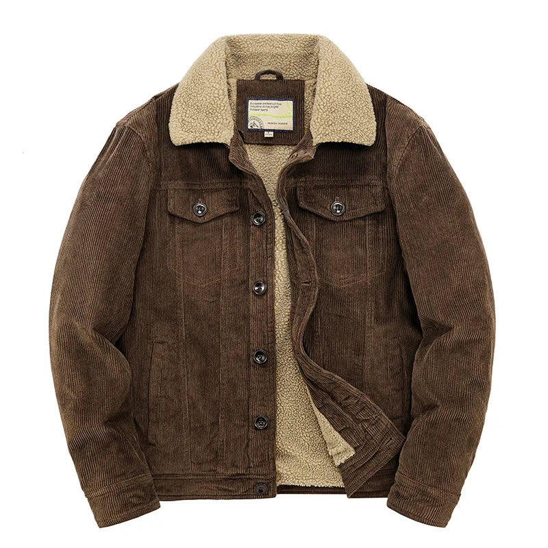 Heren winterjas met sherpa voering en knoopsluiting 5