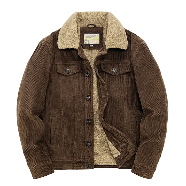 Heren winterjas met sherpa voering en knoopsluiting 5