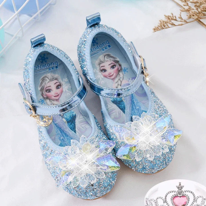 Kinderen glinsterende schoenen met roos en kristalaccenten 5