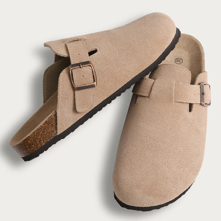 Dames suède sandalen met ergonomische zool 8