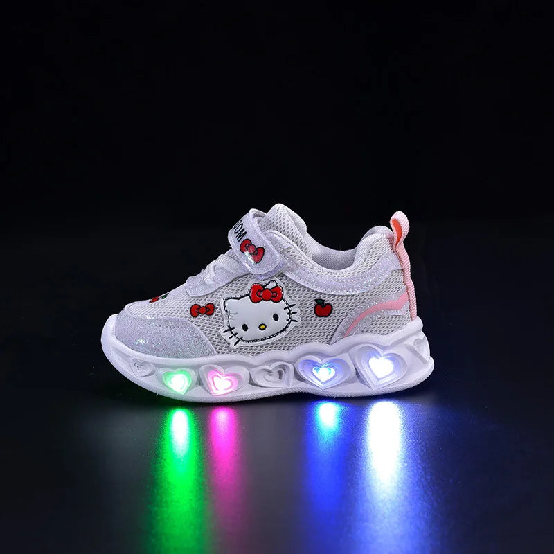 Kinderen led sneakers met kattenmotief en antislipzool 5