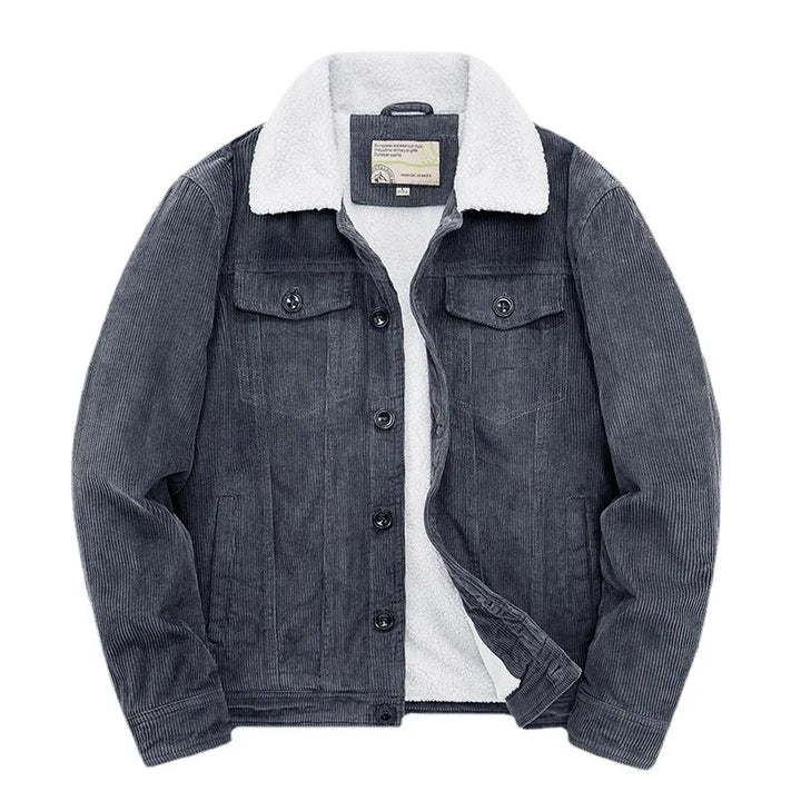 Heren winterjas met sherpa voering en knoopsluiting 4