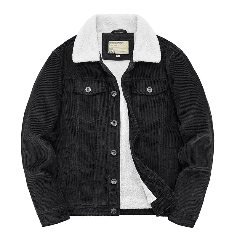 Heren winterjas met sherpa voering en knoopsluiting 3