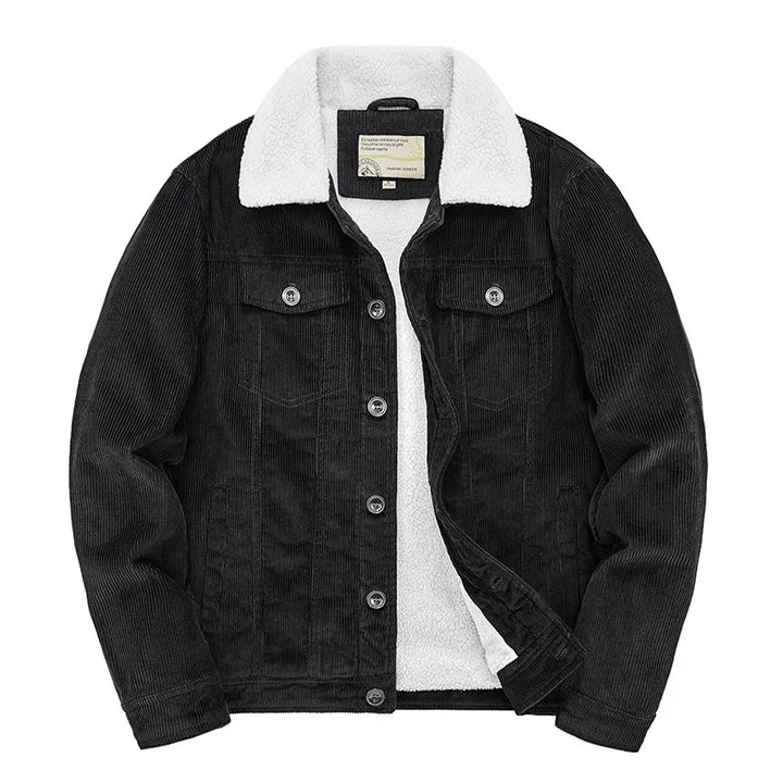 Heren winterjas met sherpa voering en knoopsluiting 3