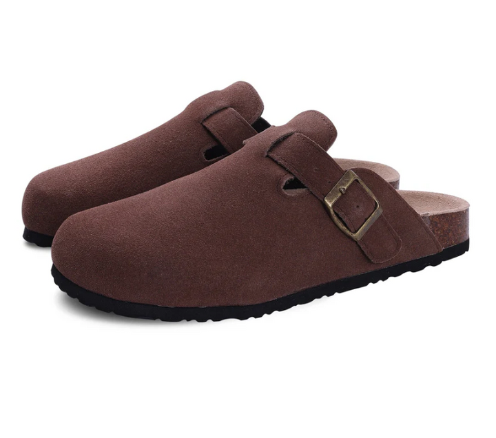Dames suède sandalen met ergonomische zool 4