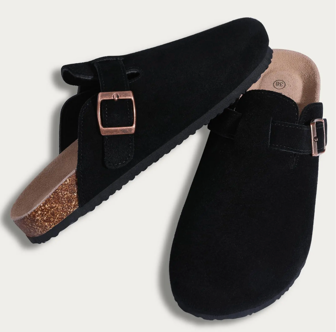 Dames suède sandalen met ergonomische zool 6
