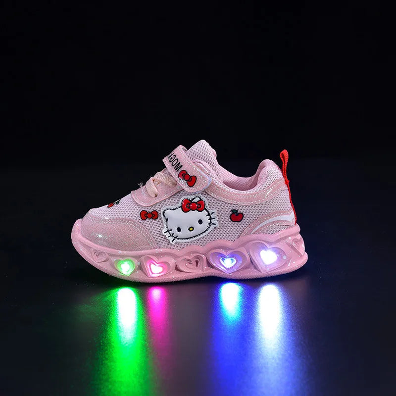 Kinderen led sneakers met kattenmotief en antislipzool 6